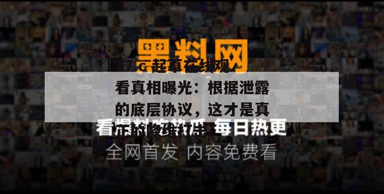 17.c 起草在线观看真相曝光：根据泄露的底层协议，这才是真正的降维打击。